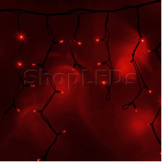 Гирлянда Айсикл (бахрома) светодиодный, 5,6 х 0,9 м, черный провод "КАУЧУК", 220В, диоды красные, NEON-NIGHT