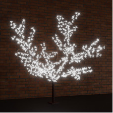 Светодиодное дерево "Сакура", выстота 2,4м, диметр кроны 2,0м, белые светодиоды, IP 54, понижающий трансформатор в комплекте, NEON-NIGHT