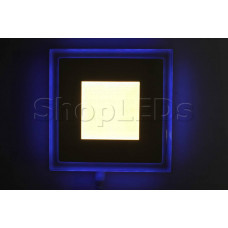 Стеклянная панель SL-S6-6W (квадрат в квадрате, 6W, 130x130mm) (теплый белый 3000K)